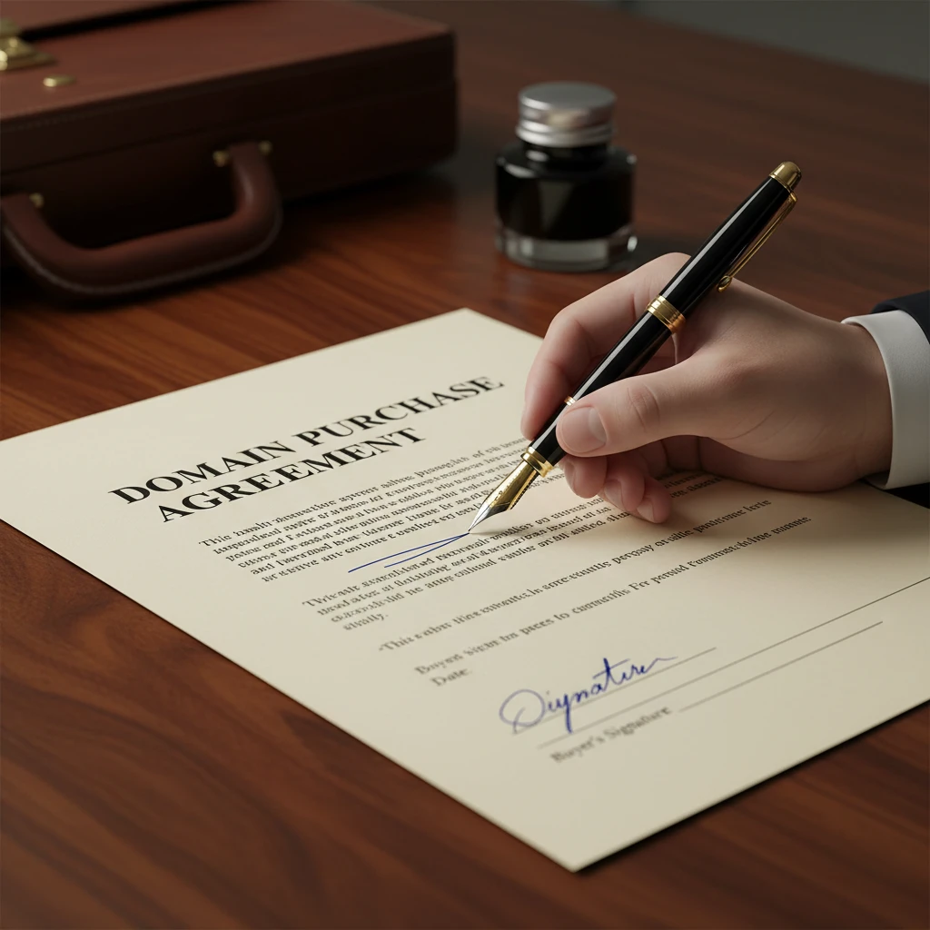 Signing a domain name sale agreement