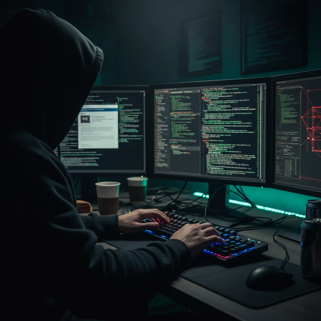 Hacker attempting a phishing attack on a domain seller