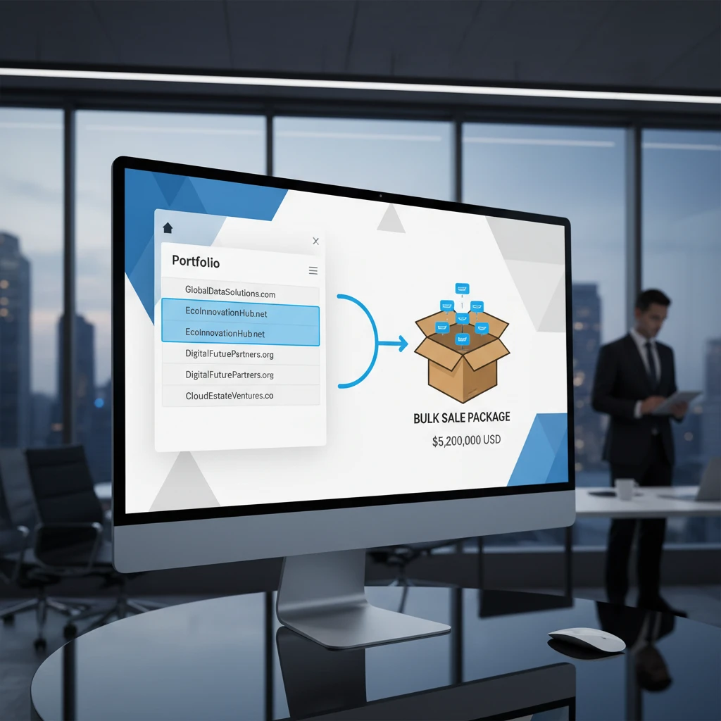Digital representation of a bulk domain sale portfolio
