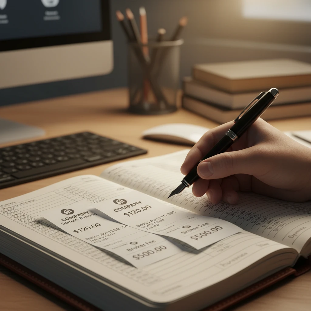Calculating deductible expenses for domain sales