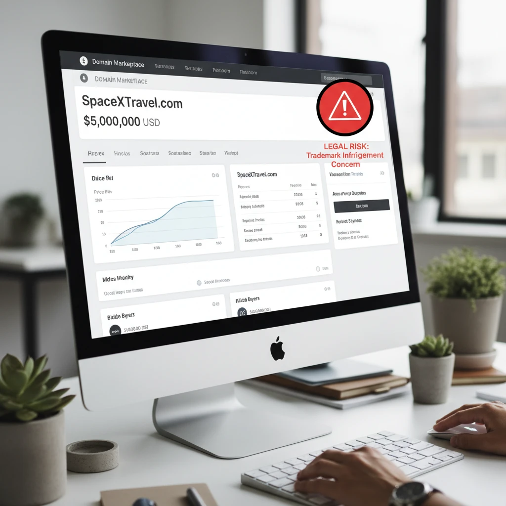 High price listing for a trademarked domain indicating bad faith