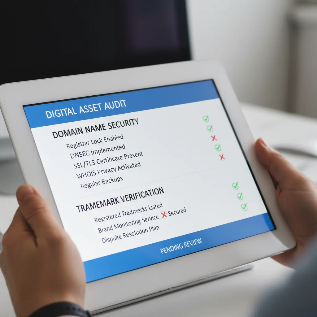 Due diligence checklist for domain transfer risk assessment