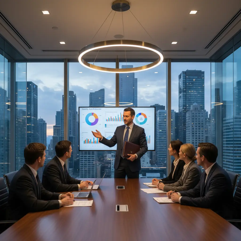 Broker presenting premium domain value to corporate investors