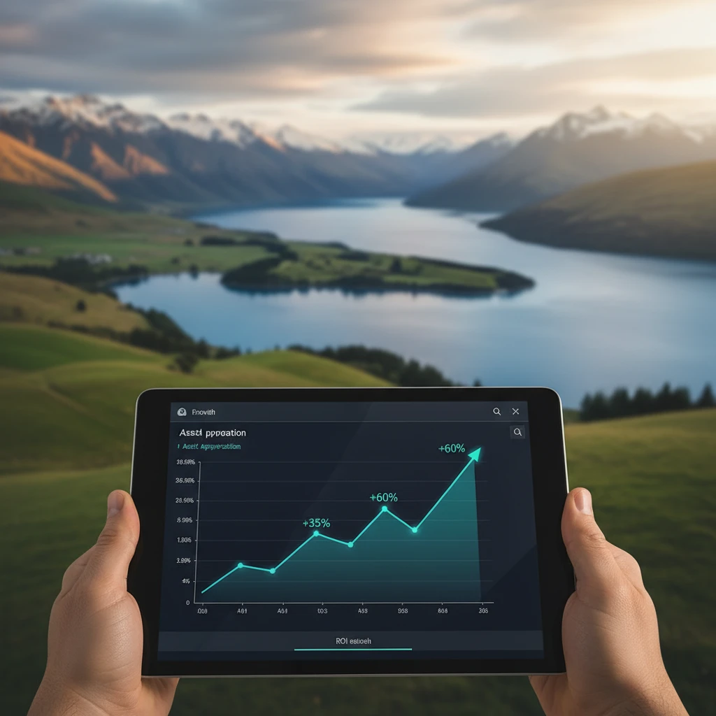 Financial chart showing the ROI of premium domain investment