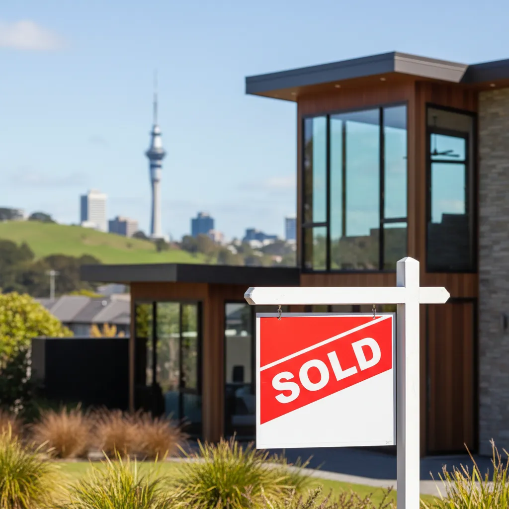 Real estate sold sign in Auckland New Zealand