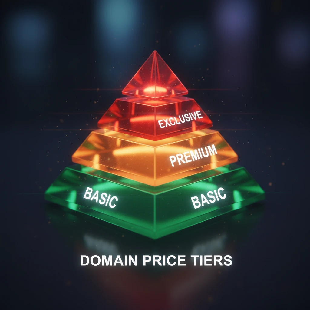 Domain price tiers visualization pyramid