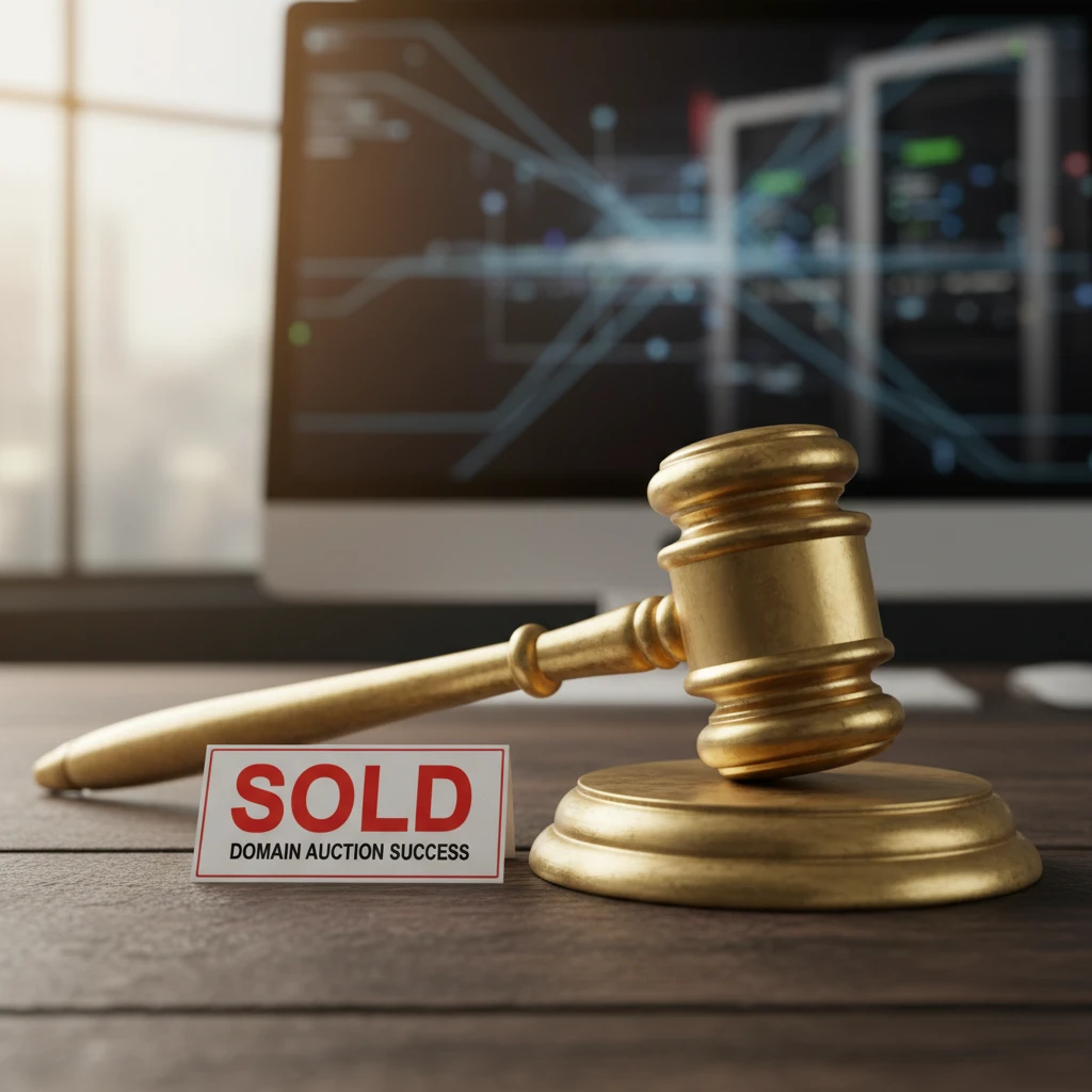 Successful domain auction gavel representing TradeMe sales