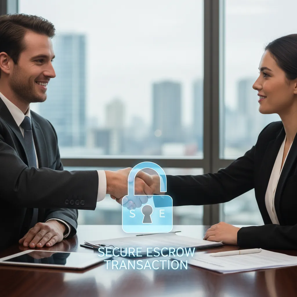 Secure domain transfer and escrow transaction between buyer and seller