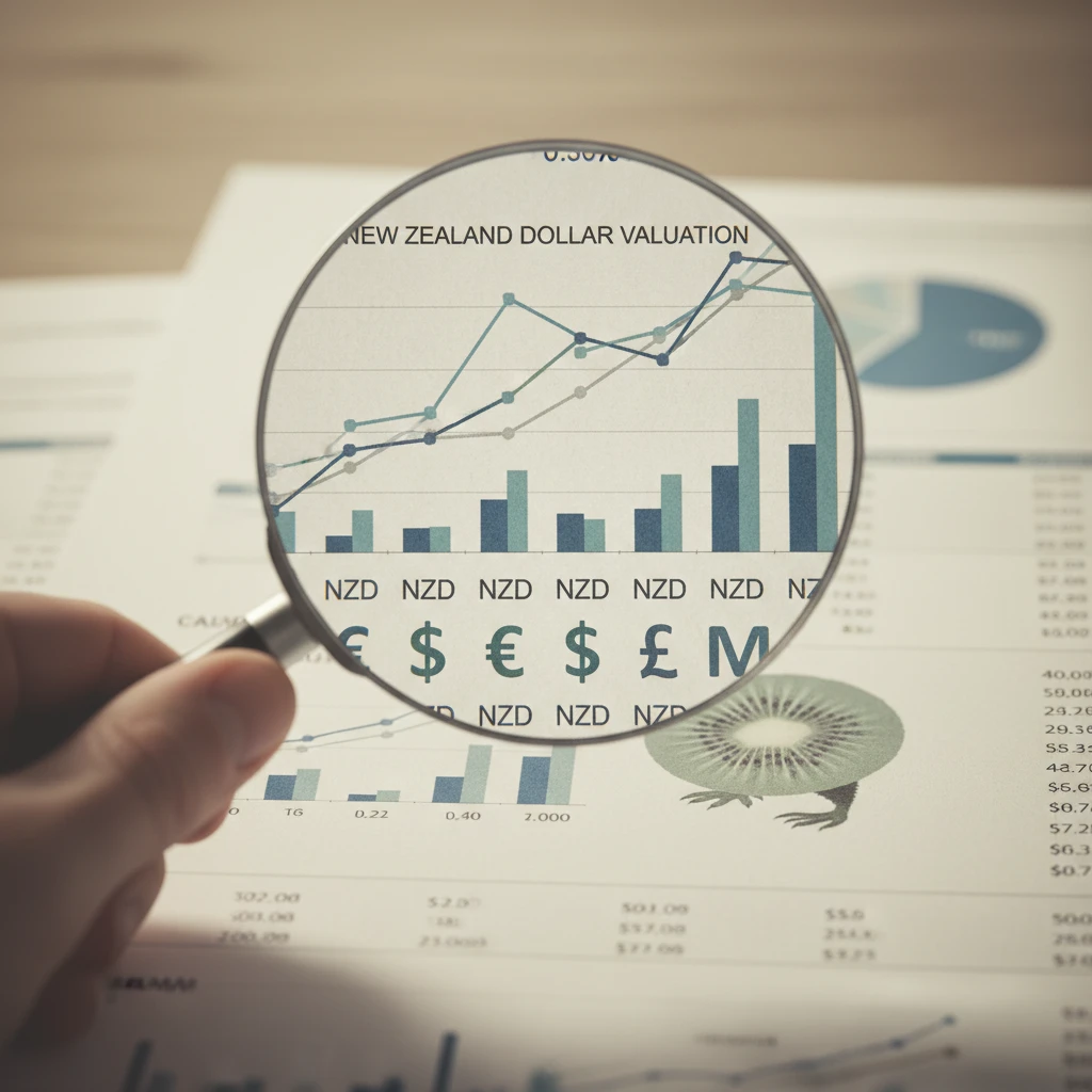 Magnifying glass analyzing domain valuation metrics