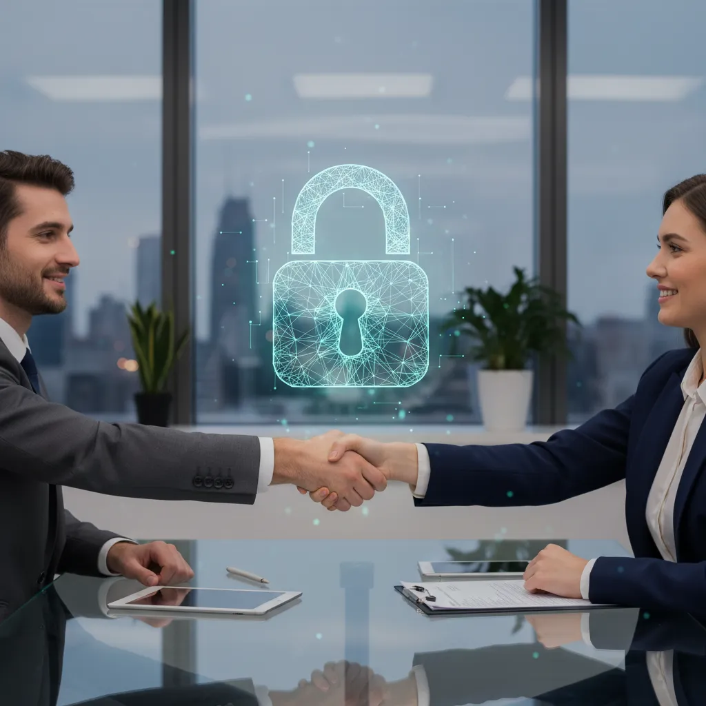 Secure domain transaction facilitated by a broker