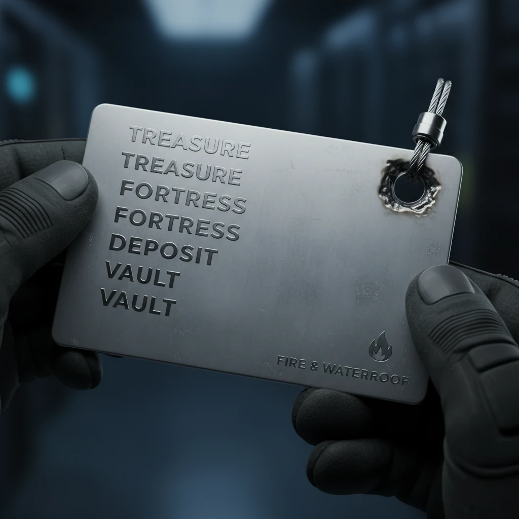 Metal seed phrase backup for crypto security